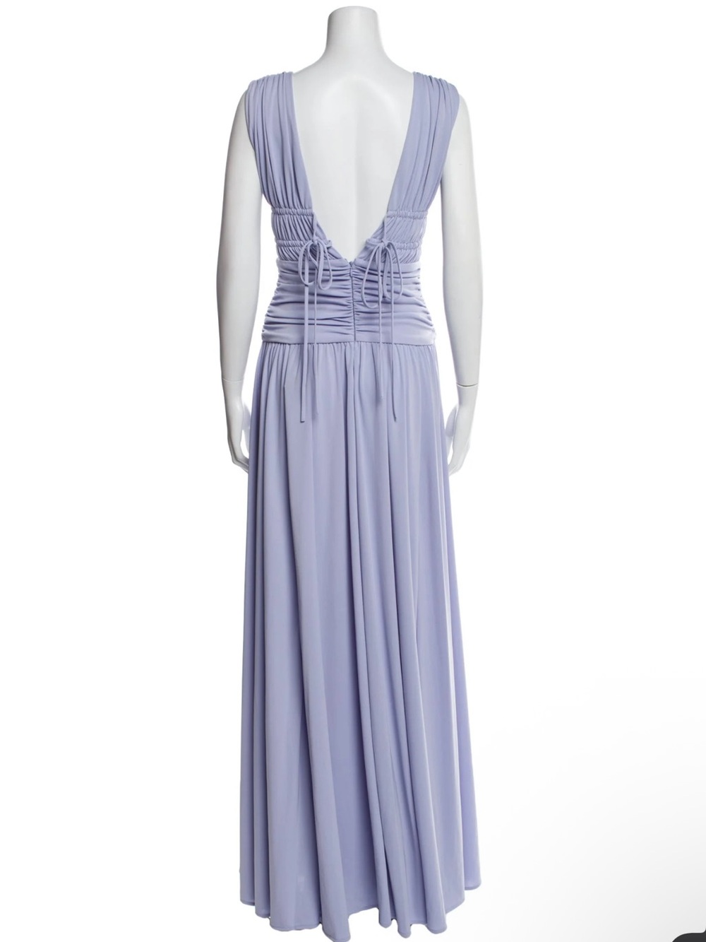 Zac Posen Lavender Plunge-Back Grecian Evening Gown